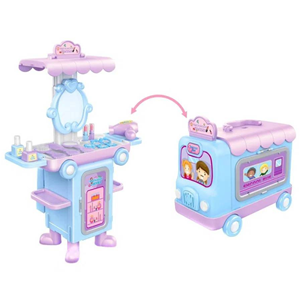 ست اسباب بازی میز آرایشی اتوبوسی Bus dressing table toy set 2in1 -اسباب بازی